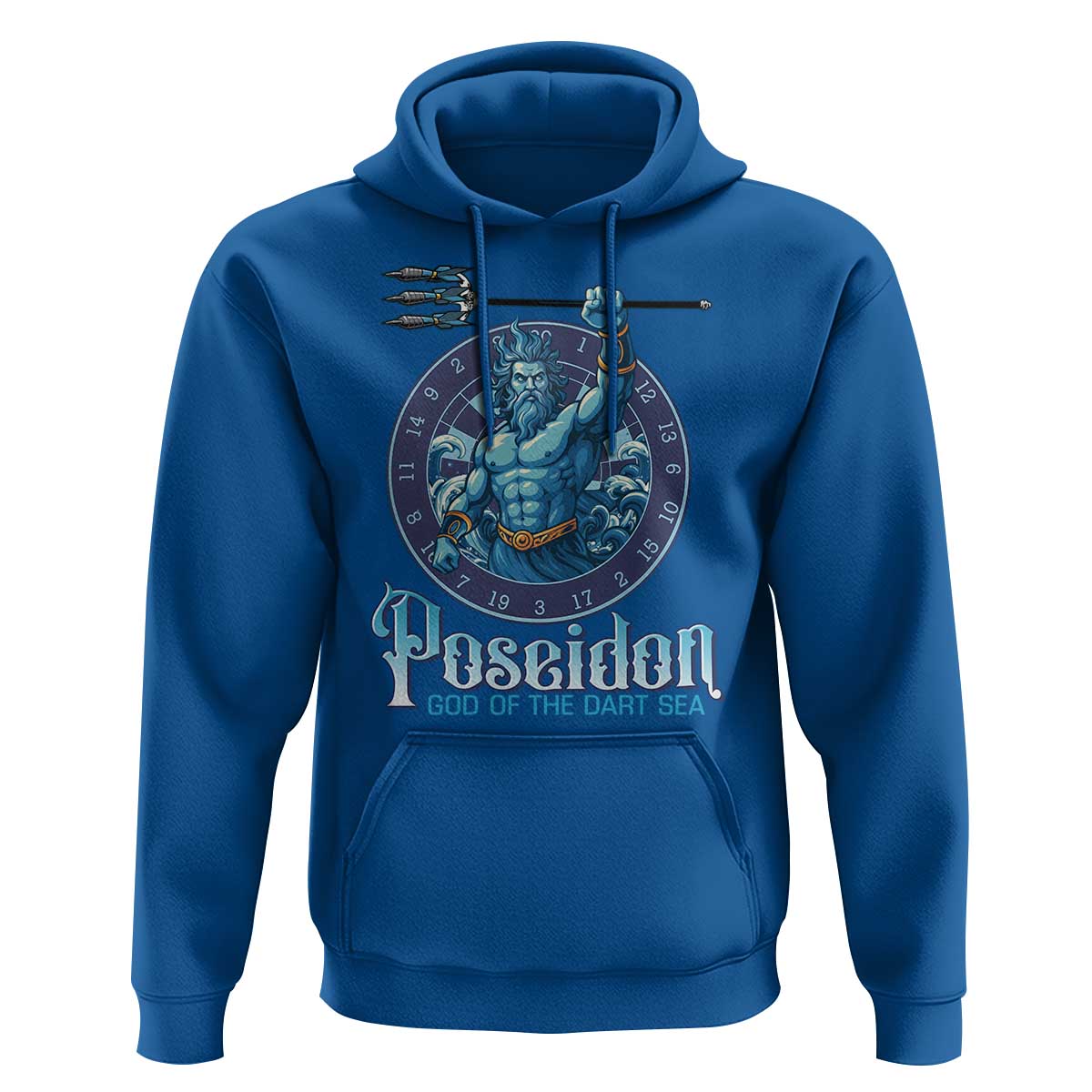 Ancient Greek Mythology Poseidon Dartist Hoodie God Of The Dart Sea Trident - Wonder Print Shop