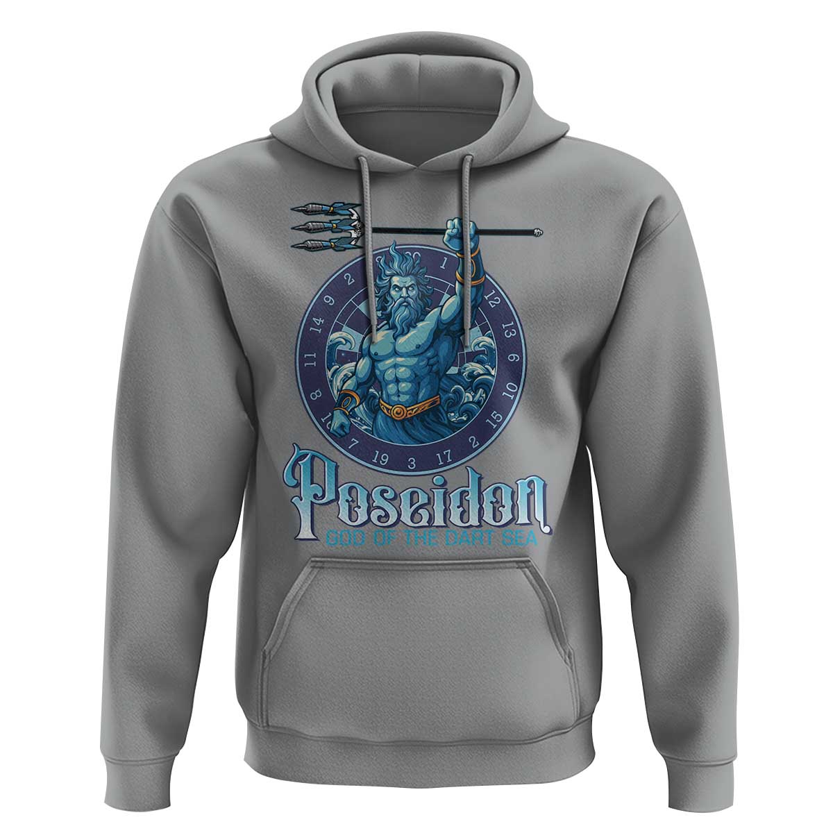 Ancient Greek Mythology Poseidon Dartist Hoodie God Of The Dart Sea Trident - Wonder Print Shop