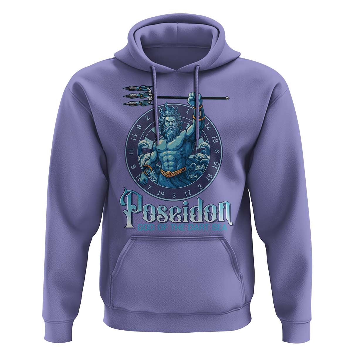 Ancient Greek Mythology Poseidon Dartist Hoodie God Of The Dart Sea Trident - Wonder Print Shop