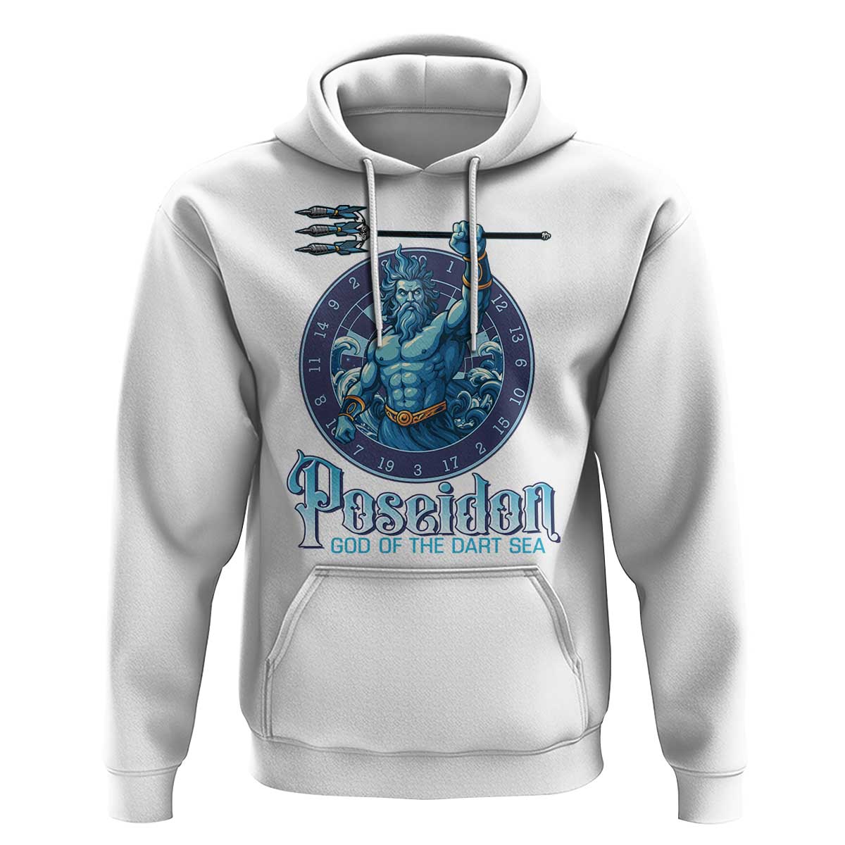 Ancient Greek Mythology Poseidon Dartist Hoodie God Of The Dart Sea Trident - Wonder Print Shop