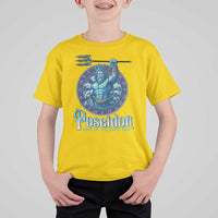 Ancient Greek Mythology Poseidon Dartist T Shirt For Kid God Of The Dart Sea Trident - Wonder Print Shop
