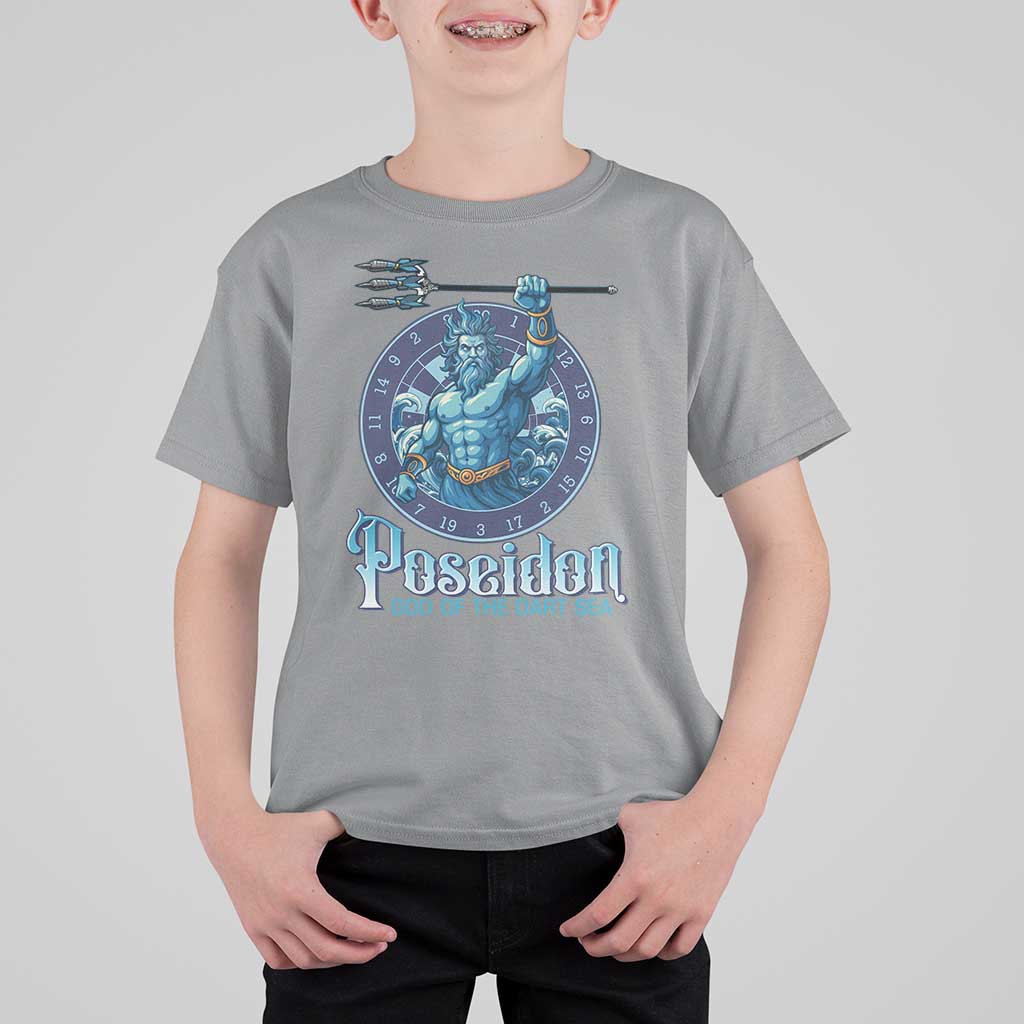 Ancient Greek Mythology Poseidon Dartist T Shirt For Kid God Of The Dart Sea Trident - Wonder Print Shop
