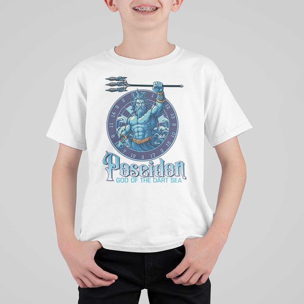 Ancient Greek Mythology Poseidon Dartist T Shirt For Kid God Of The Dart Sea Trident - Wonder Print Shop