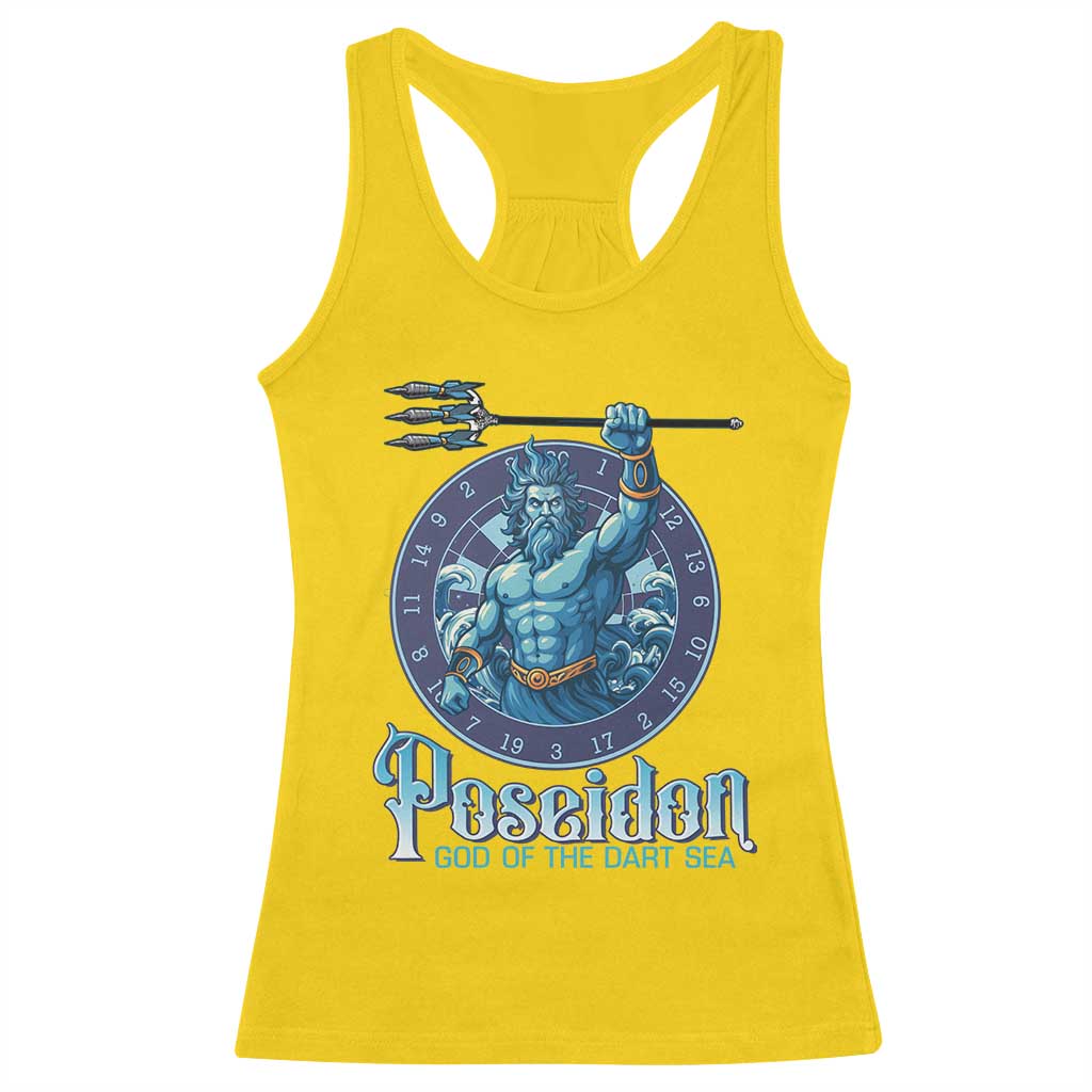 Ancient Greek Mythology Poseidon Dartist Racerback Tank Top God Of The Dart Sea Trident - Wonder Print Shop