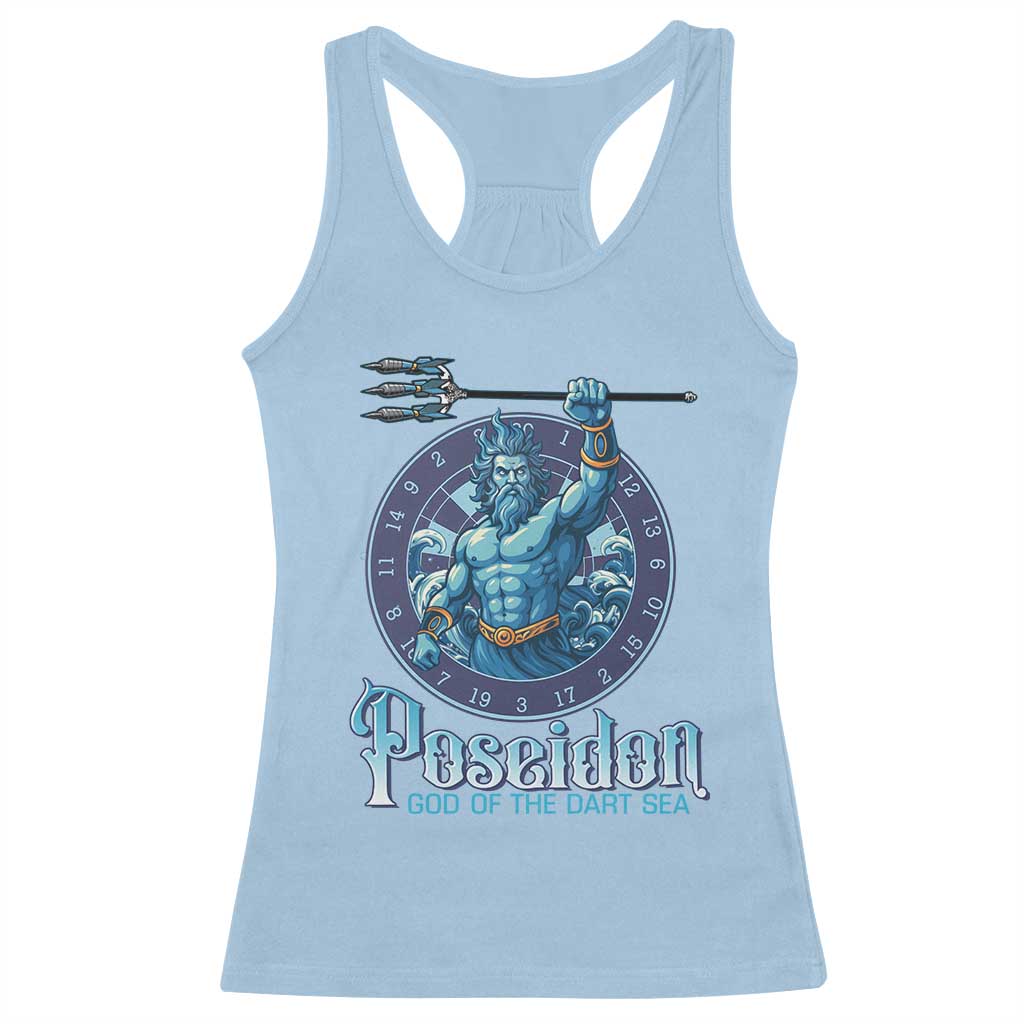 Ancient Greek Mythology Poseidon Dartist Racerback Tank Top God Of The Dart Sea Trident - Wonder Print Shop