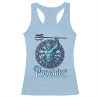 Ancient Greek Mythology Poseidon Dartist Racerback Tank Top God Of The Dart Sea Trident - Wonder Print Shop