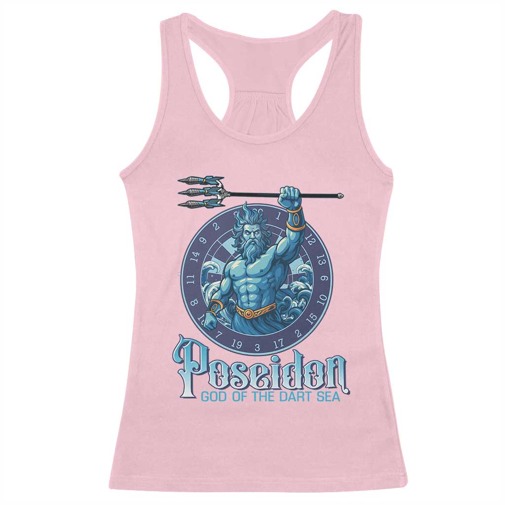 Ancient Greek Mythology Poseidon Dartist Racerback Tank Top God Of The Dart Sea Trident - Wonder Print Shop