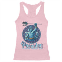 Ancient Greek Mythology Poseidon Dartist Racerback Tank Top God Of The Dart Sea Trident - Wonder Print Shop