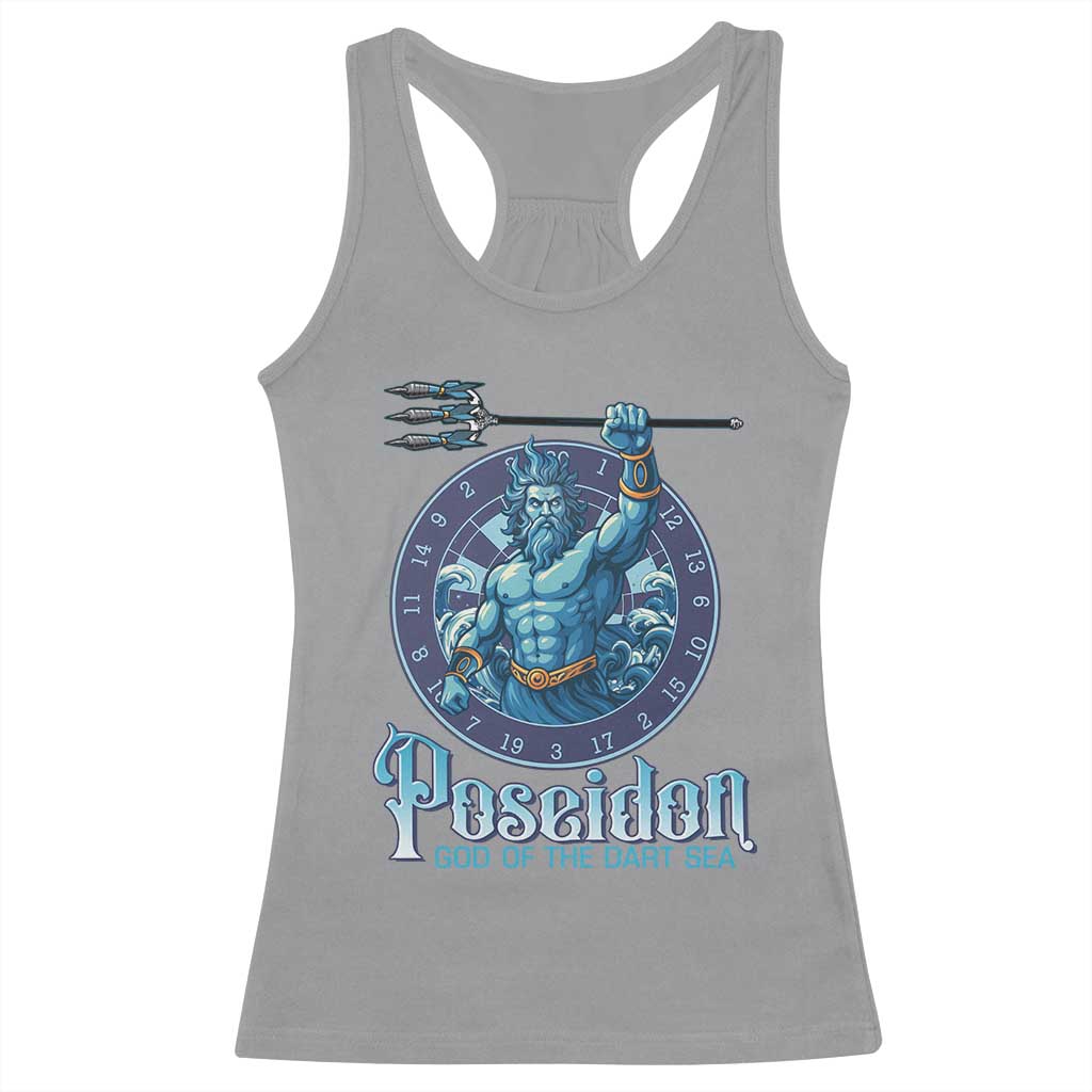 Ancient Greek Mythology Poseidon Dartist Racerback Tank Top God Of The Dart Sea Trident - Wonder Print Shop