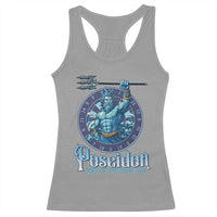 Ancient Greek Mythology Poseidon Dartist Racerback Tank Top God Of The Dart Sea Trident - Wonder Print Shop