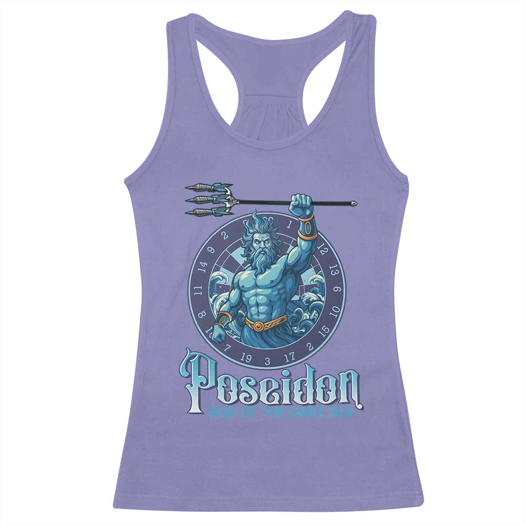 Ancient Greek Mythology Poseidon Dartist Racerback Tank Top God Of The Dart Sea Trident - Wonder Print Shop