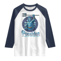 Ancient Greek Mythology Poseidon Dartist Raglan Shirt God Of The Dart Sea Trident - Wonder Print Shop