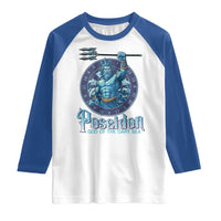 Ancient Greek Mythology Poseidon Dartist Raglan Shirt God Of The Dart Sea Trident - Wonder Print Shop