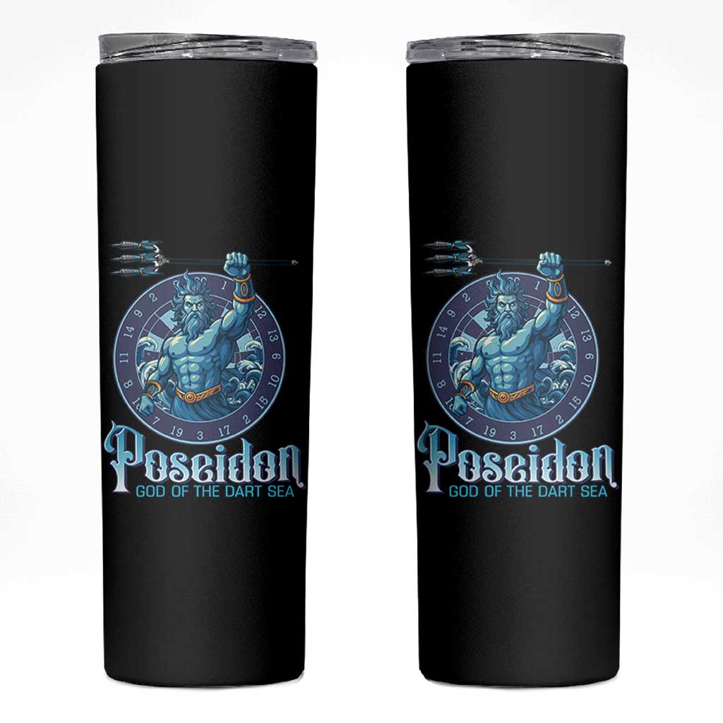 Ancient Greek Mythology Poseidon Dartist Skinny Tumbler God Of The Dart Sea Trident - Wonder Print Shop