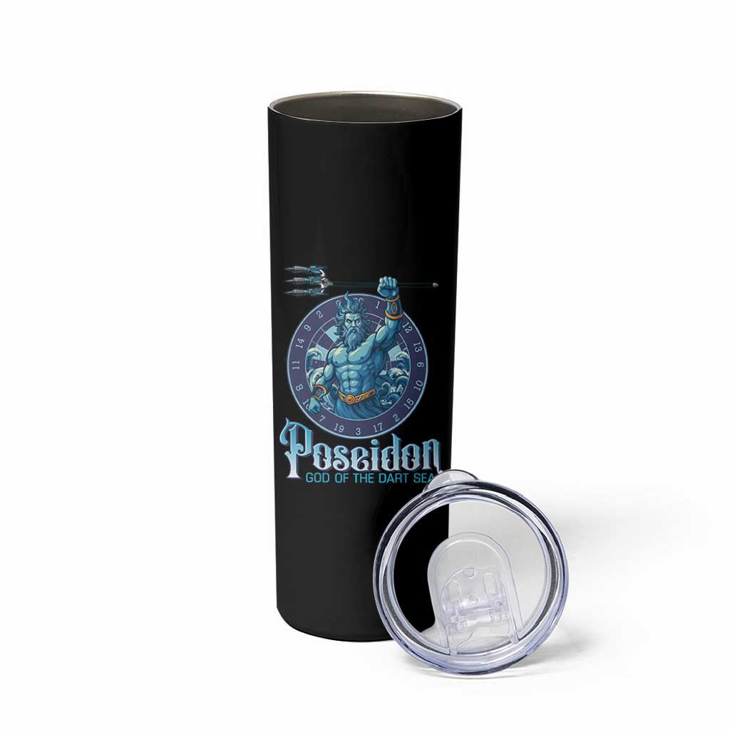 Ancient Greek Mythology Poseidon Dartist Skinny Tumbler God Of The Dart Sea Trident - Wonder Print Shop