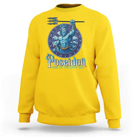 Ancient Greek Mythology Poseidon Dartist Sweatshirt God Of The Dart Sea Trident - Wonder Print Shop