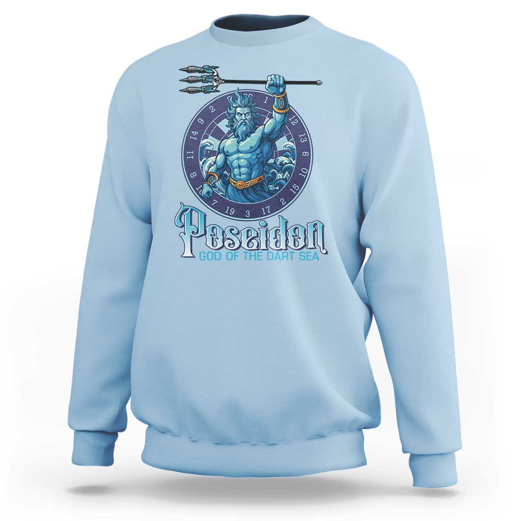 Ancient Greek Mythology Poseidon Dartist Sweatshirt God Of The Dart Sea Trident - Wonder Print Shop