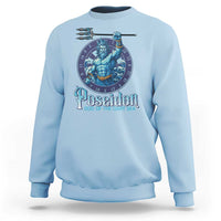 Ancient Greek Mythology Poseidon Dartist Sweatshirt God Of The Dart Sea Trident - Wonder Print Shop