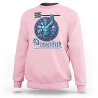 Ancient Greek Mythology Poseidon Dartist Sweatshirt God Of The Dart Sea Trident - Wonder Print Shop