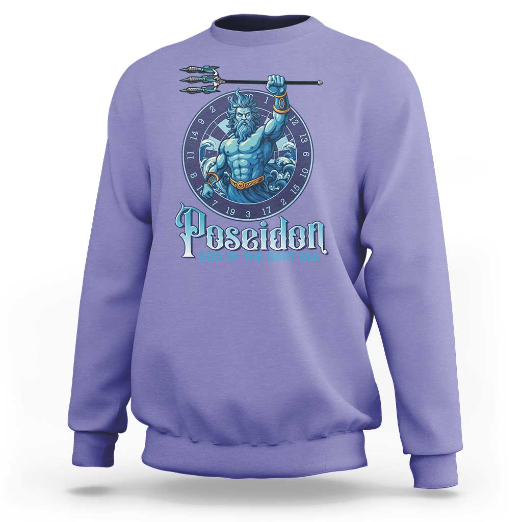 Ancient Greek Mythology Poseidon Dartist Sweatshirt God Of The Dart Sea Trident - Wonder Print Shop