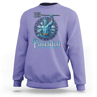Ancient Greek Mythology Poseidon Dartist Sweatshirt God Of The Dart Sea Trident - Wonder Print Shop