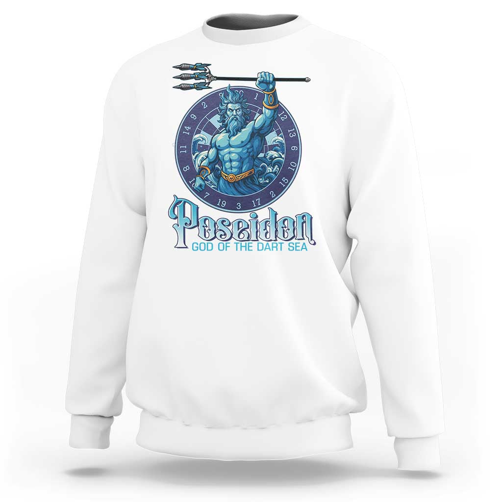 Ancient Greek Mythology Poseidon Dartist Sweatshirt God Of The Dart Sea Trident - Wonder Print Shop