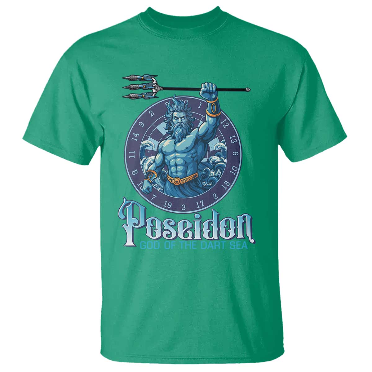 Ancient Greek Mythology Poseidon Dartist T Shirt God Of The Dart Sea Trident - Wonder Print Shop
