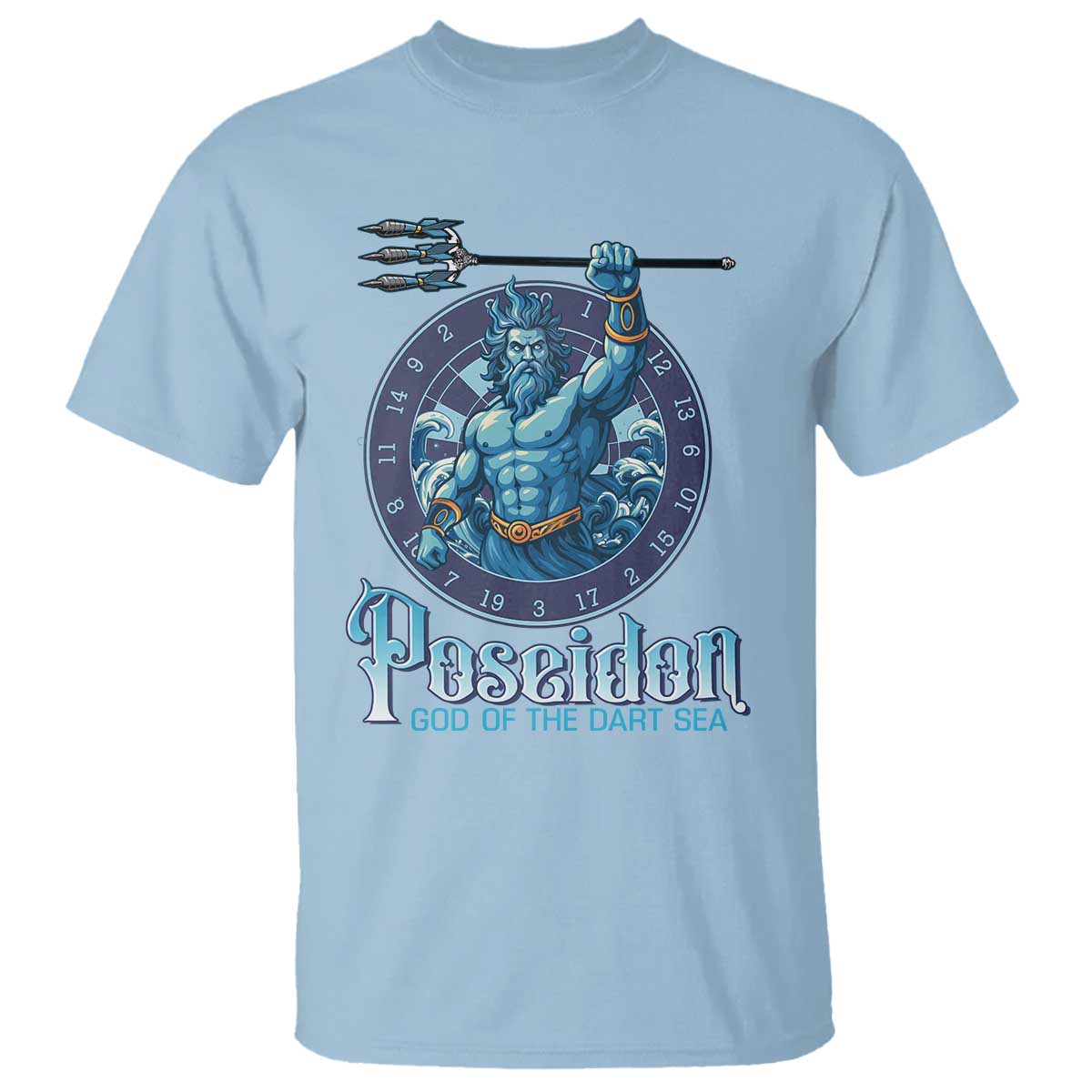 Ancient Greek Mythology Poseidon Dartist T Shirt God Of The Dart Sea Trident - Wonder Print Shop