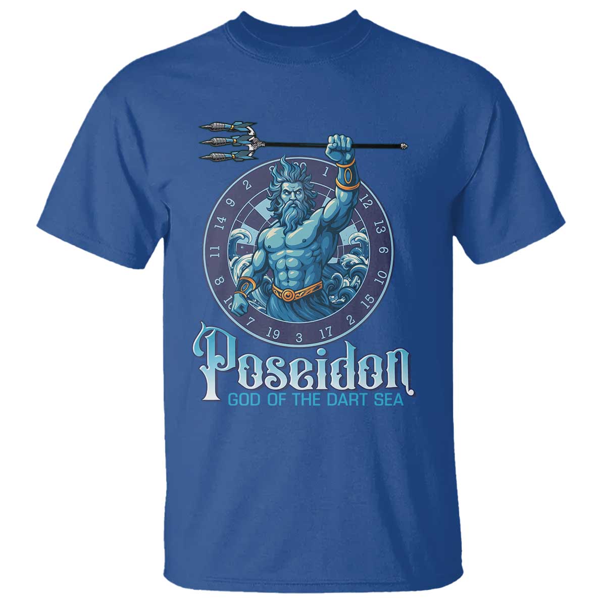 Ancient Greek Mythology Poseidon Dartist T Shirt God Of The Dart Sea Trident - Wonder Print Shop