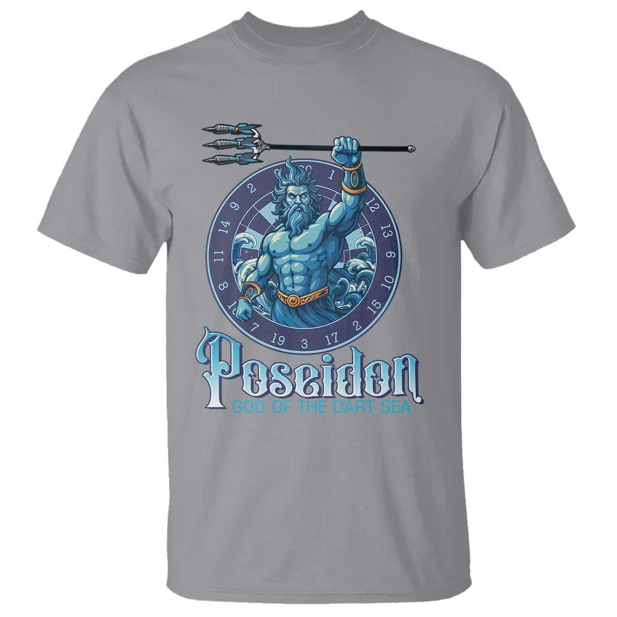 Ancient Greek Mythology Poseidon Dartist T Shirt God Of The Dart Sea Trident - Wonder Print Shop