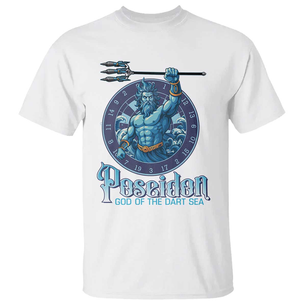 Ancient Greek Mythology Poseidon Dartist T Shirt God Of The Dart Sea Trident - Wonder Print Shop