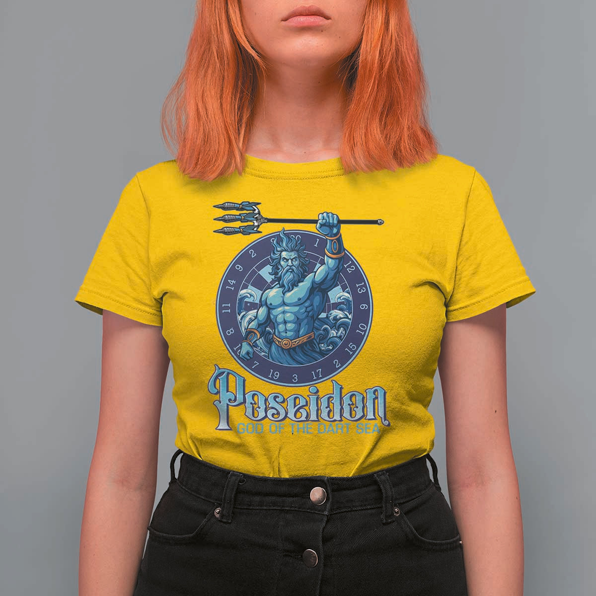 Ancient Greek Mythology Poseidon Dartist T Shirt For Women God Of The Dart Sea Trident - Wonder Print Shop