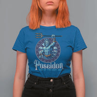 Ancient Greek Mythology Poseidon Dartist T Shirt For Women God Of The Dart Sea Trident - Wonder Print Shop