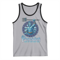 Ancient Greek Mythology Poseidon Dartist Tank Top God Of The Dart Sea Trident - Wonder Print Shop