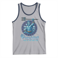 Ancient Greek Mythology Poseidon Dartist Tank Top God Of The Dart Sea Trident - Wonder Print Shop
