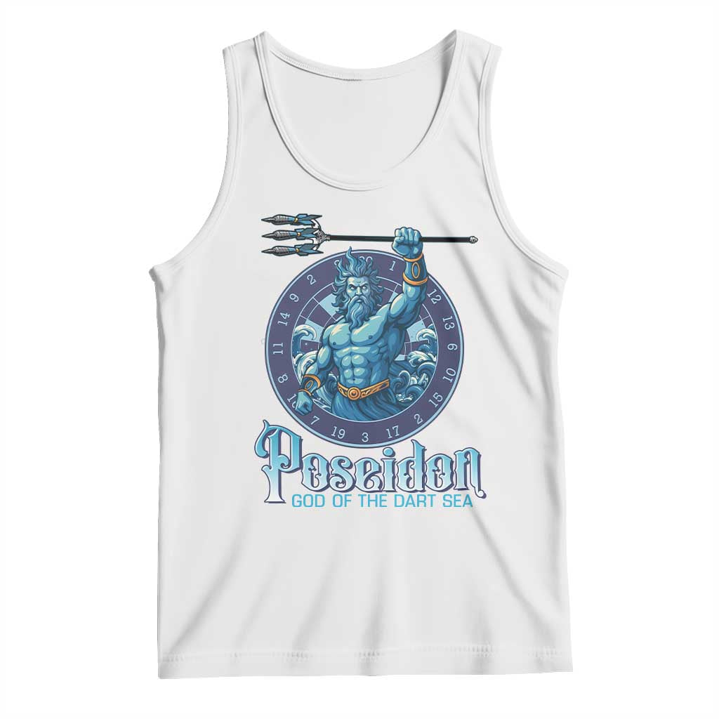 Ancient Greek Mythology Poseidon Dartist Tank Top God Of The Dart Sea Trident - Wonder Print Shop