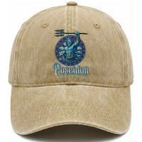 Ancient Greek Mythology Poseidon Dartist Washed Cotton Baseball Cap God Of The Dart Sea Trident
