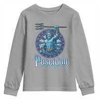 Ancient Greek Mythology Poseidon Dartist Youth Sweatshirt God Of The Dart Sea Trident - Wonder Print Shop
