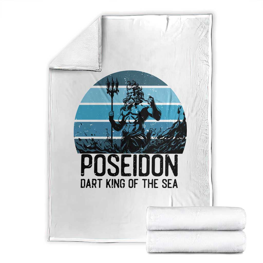 Ancient Greek Mythology Poseidon Dartist Throw Blanket Dart King Of The Sea Trident - Wonder Print Shop