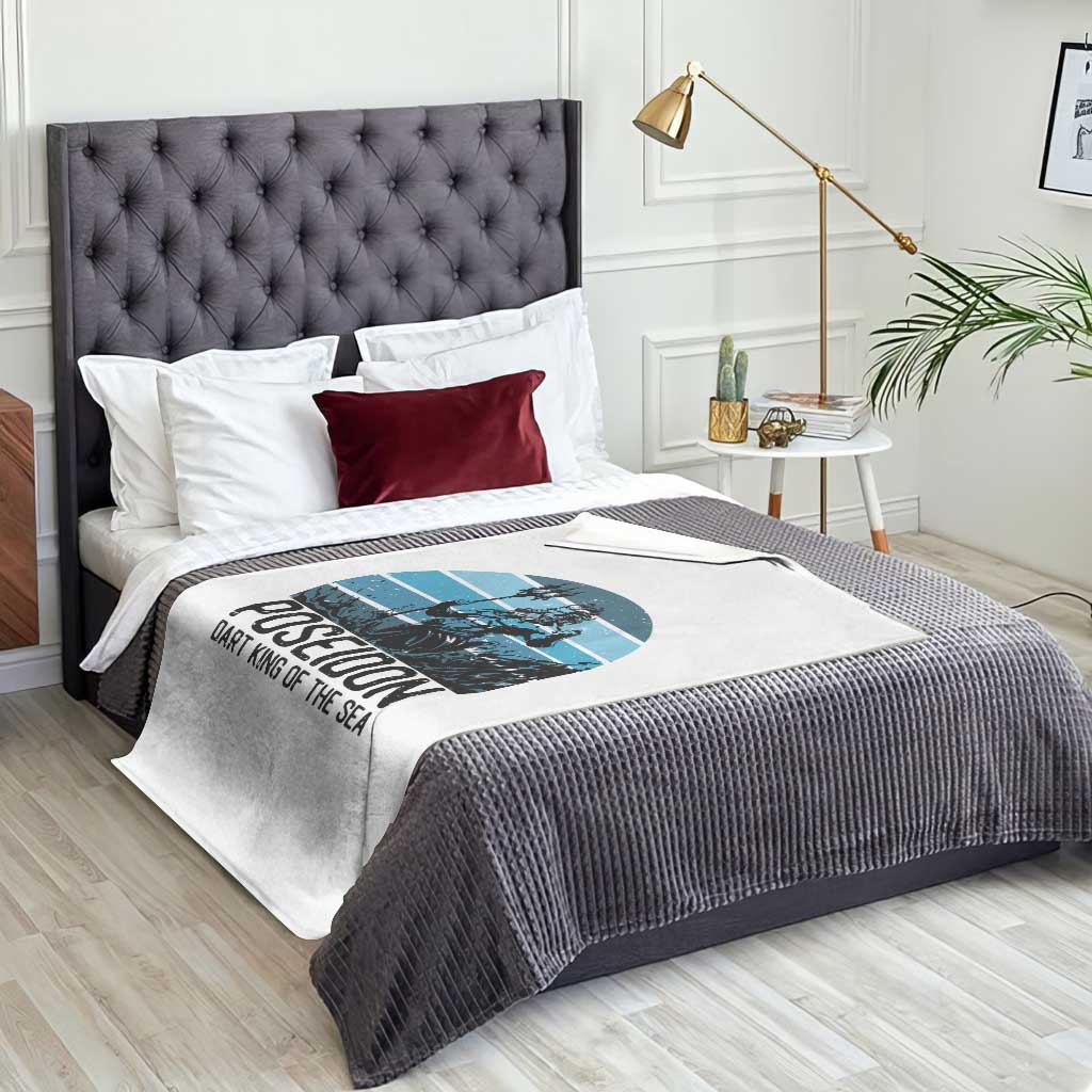 Ancient Greek Mythology Poseidon Dartist Throw Blanket Dart King Of The Sea Trident - Wonder Print Shop