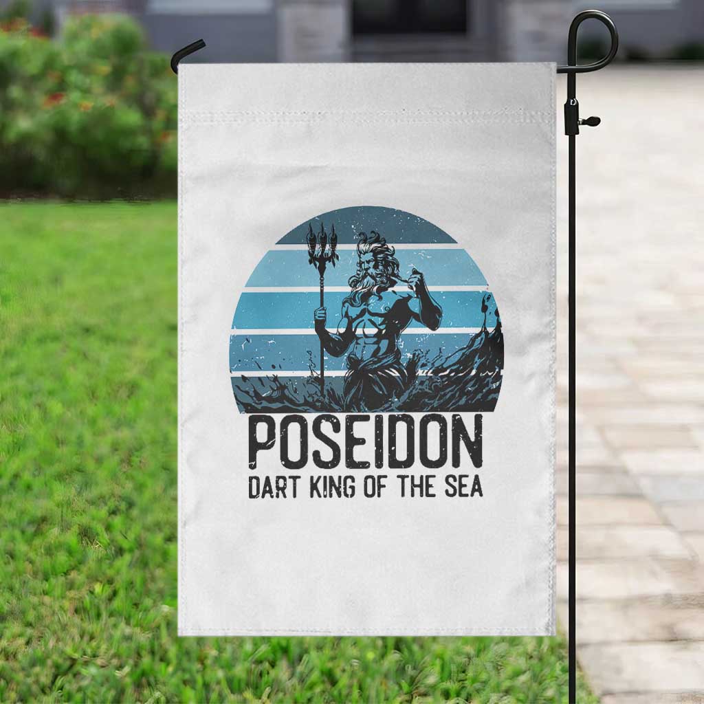 Ancient Greek Mythology Poseidon Dartist Garden Flag Dart King Of The Sea Trident - Wonder Print Shop