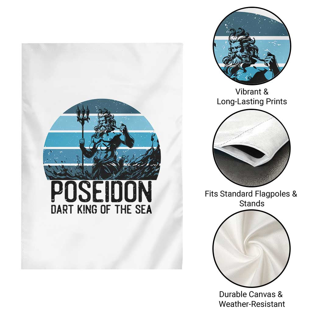 Ancient Greek Mythology Poseidon Dartist Garden Flag Dart King Of The Sea Trident - Wonder Print Shop