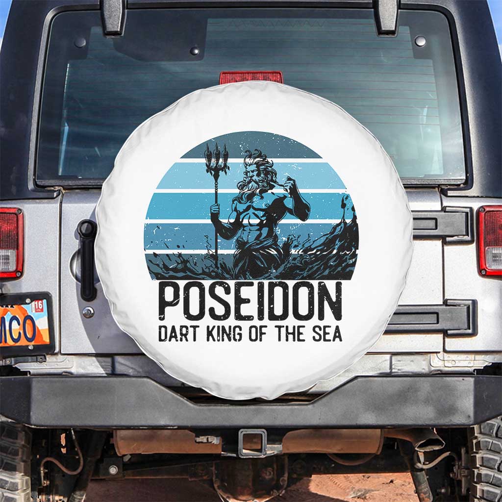 Ancient Greek Mythology Poseidon Dartist Spare Tire Cover Dart King Of The Sea Trident - Wonder Print Shop