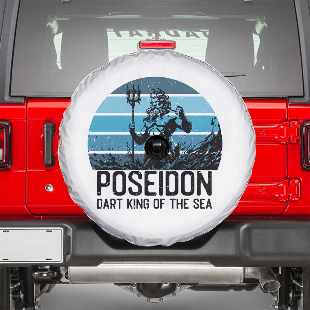 Ancient Greek Mythology Poseidon Dartist Spare Tire Cover Dart King Of The Sea Trident - Wonder Print Shop