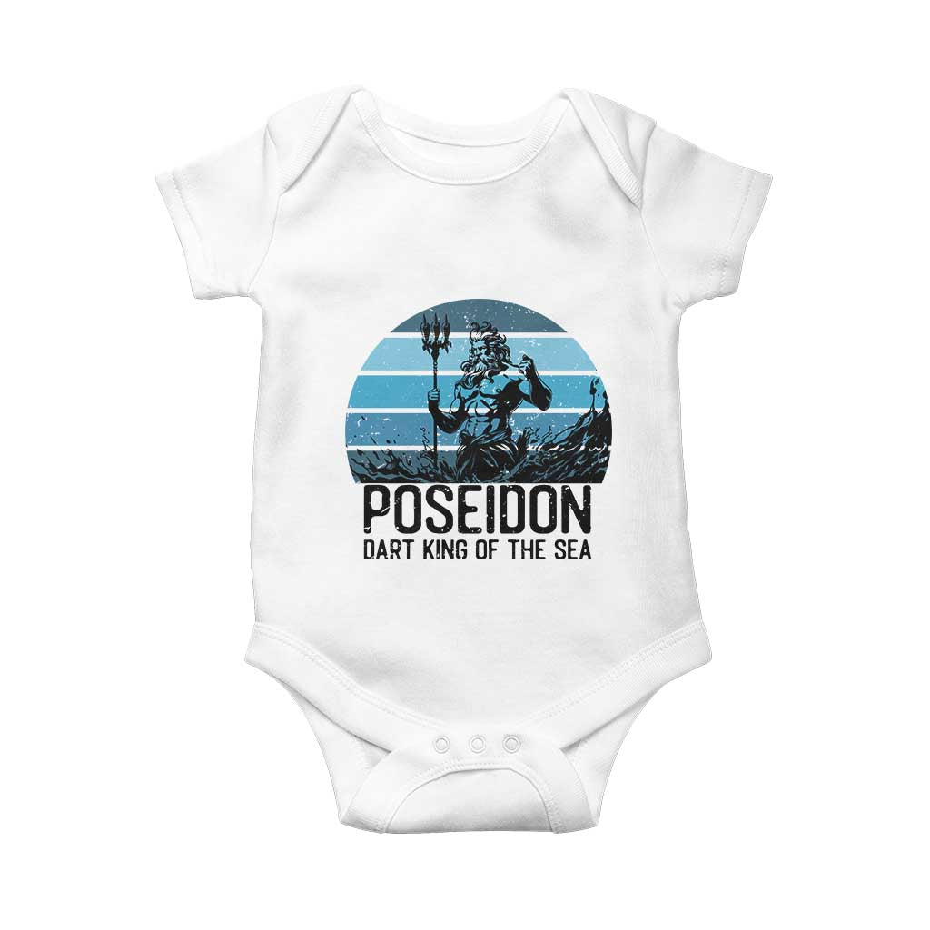 Ancient Greek Mythology Poseidon Dartist Baby Onesie Dart King Of The Sea Trident - Wonder Print Shop