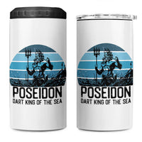 Ancient Greek Mythology Poseidon Dartist 4 in 1 Can Cooler Tumbler Dart King Of The Sea Trident - Wonder Print Shop