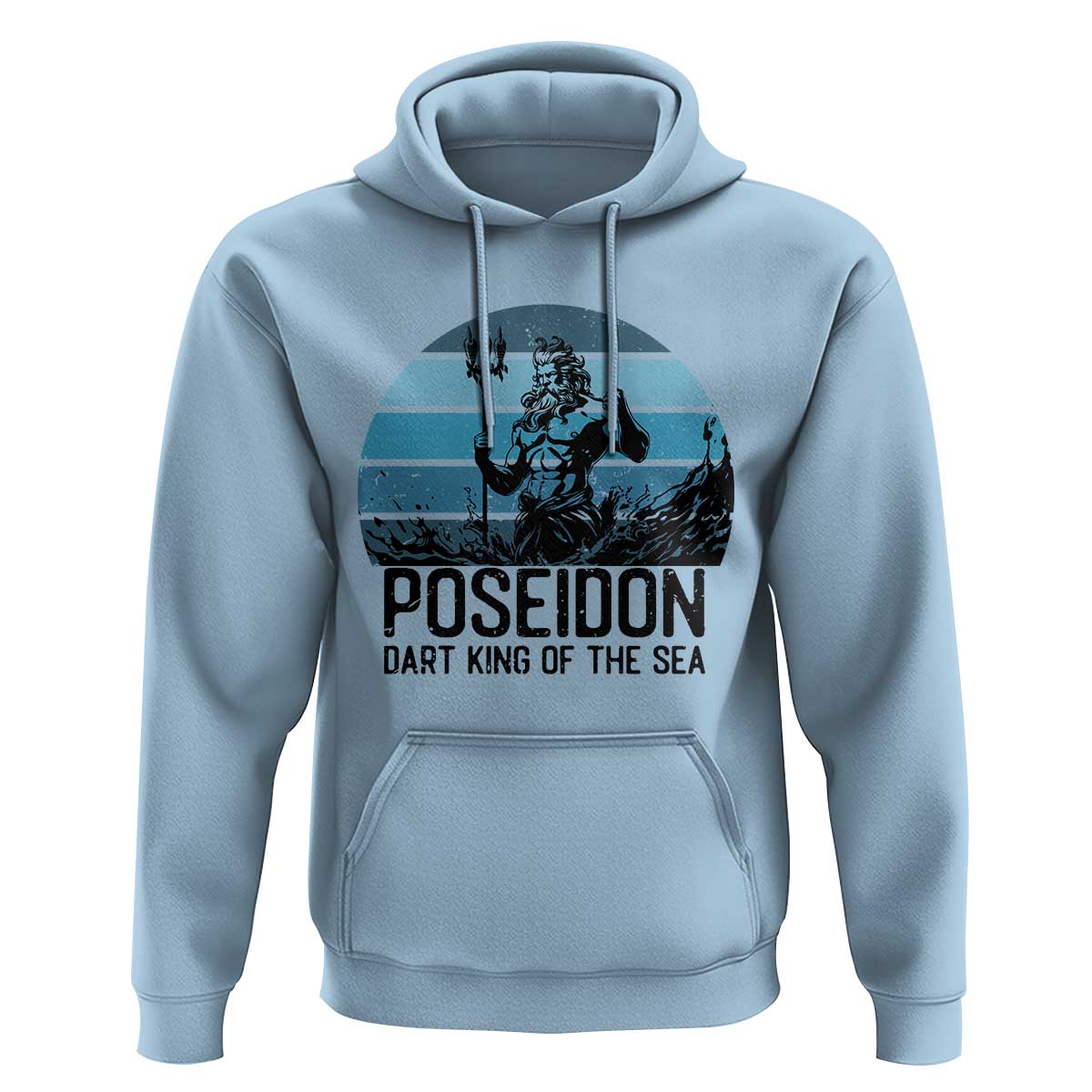 Ancient Greek Mythology Poseidon Dartist Hoodie Dart King Of The Sea Trident - Wonder Print Shop
