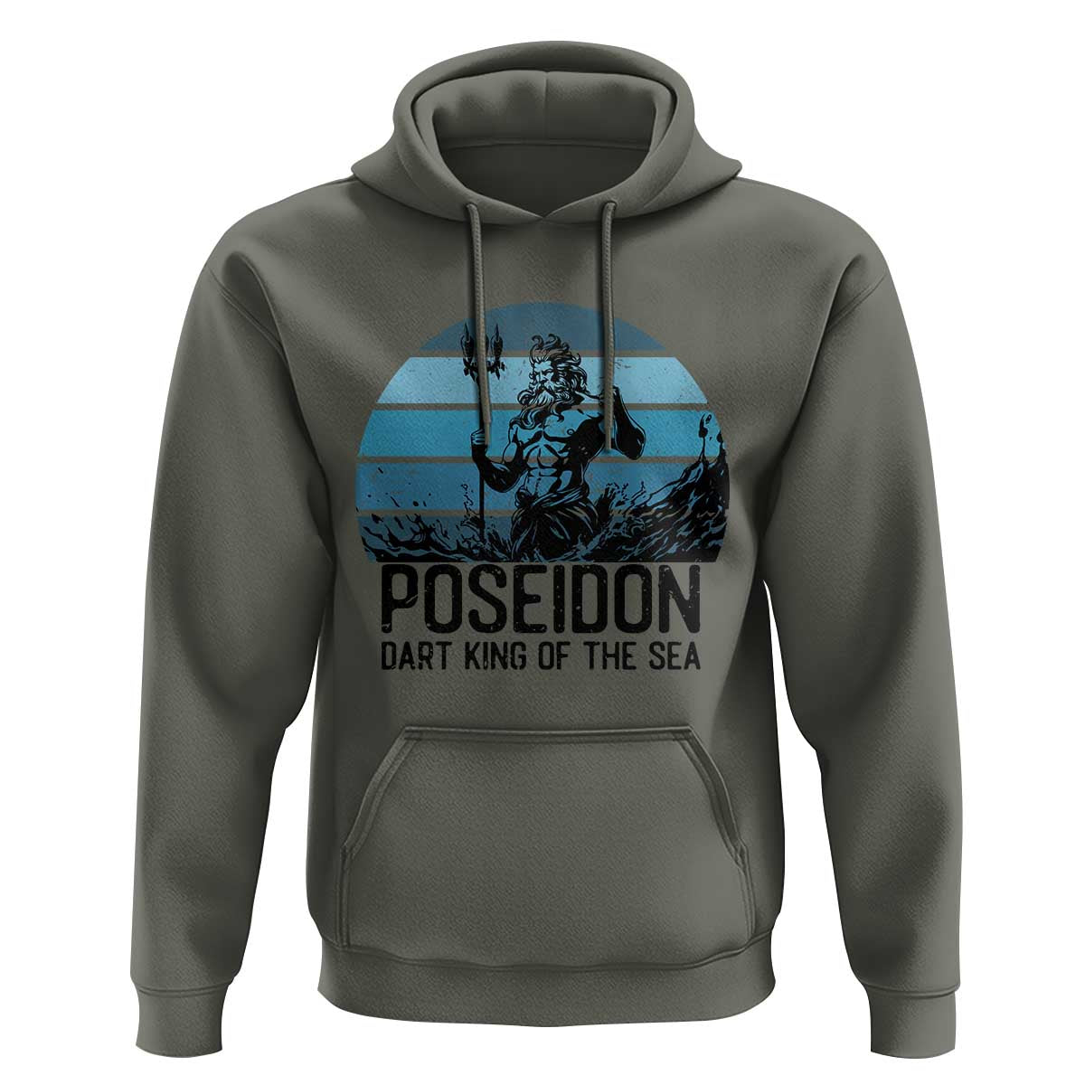 Ancient Greek Mythology Poseidon Dartist Hoodie Dart King Of The Sea Trident - Wonder Print Shop