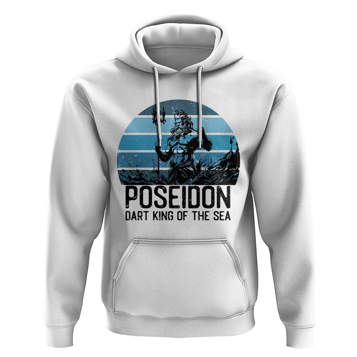 Ancient Greek Mythology Poseidon Dartist Hoodie Dart King Of The Sea Trident - Wonder Print Shop