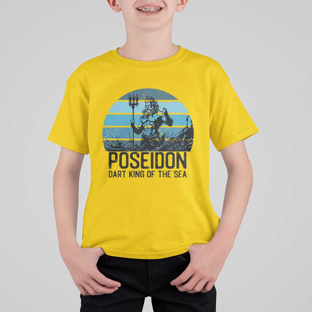 Ancient Greek Mythology Poseidon Dartist T Shirt For Kid Dart King Of The Sea Trident - Wonder Print Shop